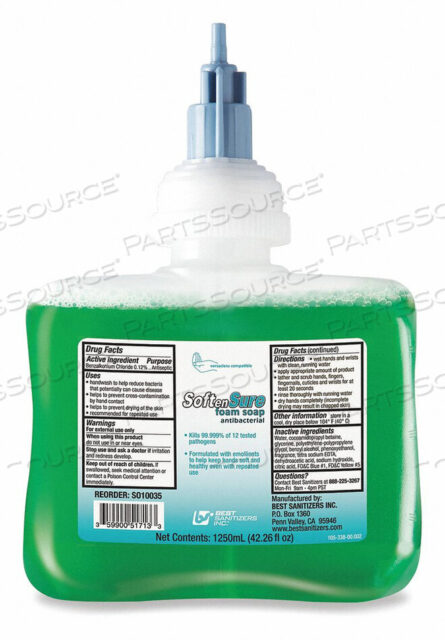 OEM#: SO10035ANTIBACTERIAL FOAM SOAP 1.25L PK6 by Best Sanitizers Inc.