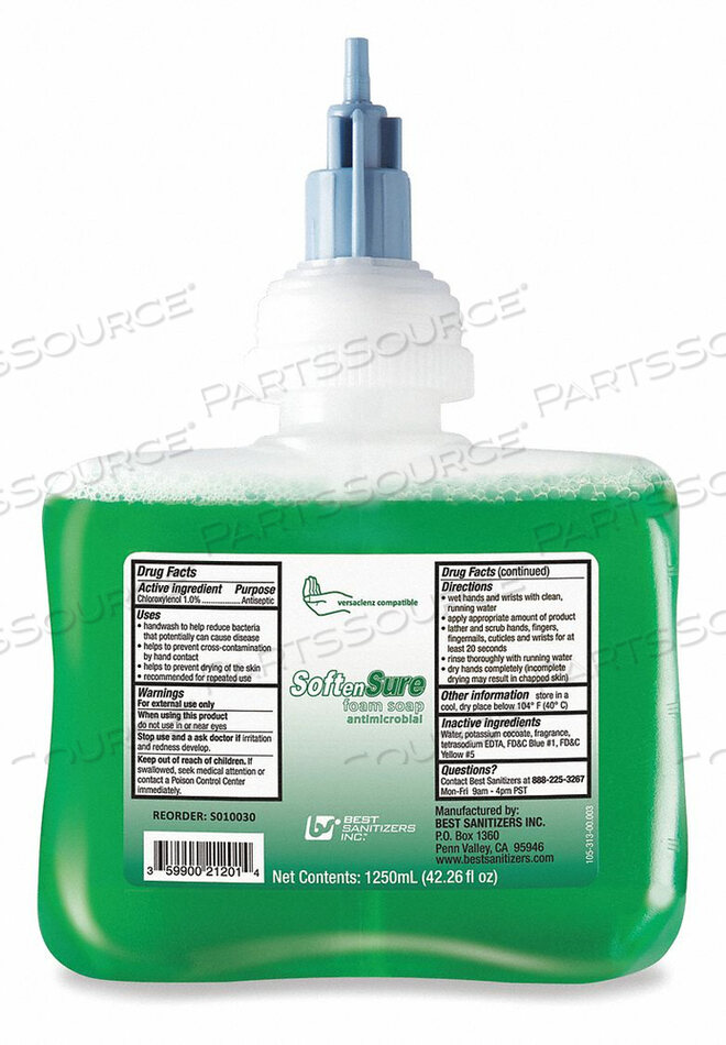 OEM#: SO10030ANTIMICROBIAL FOAM SOAP 1.25L PK6 by Best Sanitizers Inc.