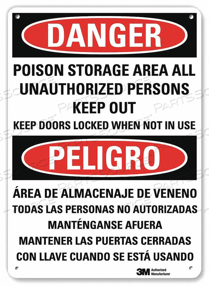 OEM#: U1-1053-NA_7X10DANGER SIGN 7 W 10 H 0.040 THICK by Lyle Signs Inc.