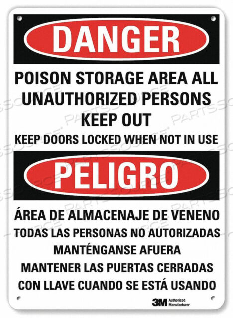 OEM#: U1-1053-RA_7X10DANGER SIGN 10X7 IN. BILINGUAL by Lyle Signs Inc.