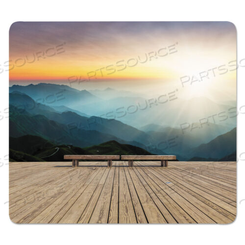 RECYCLED MOUSE PAD, 9 X 8, MOUNTAIN SUNRISE DESIGN