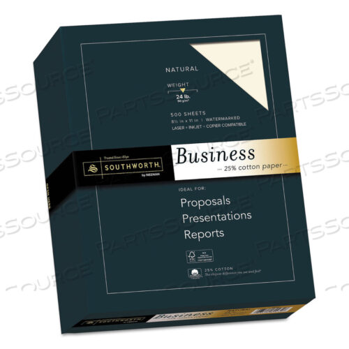 OEM#: 404NC25% COTTON BUSINESS PAPER, 24 LB BOND WEIGHT, 8.5 X 11, NATURAL, 500 SHEETS/REAM by SOUTHWORTH PRODUCTS CORP