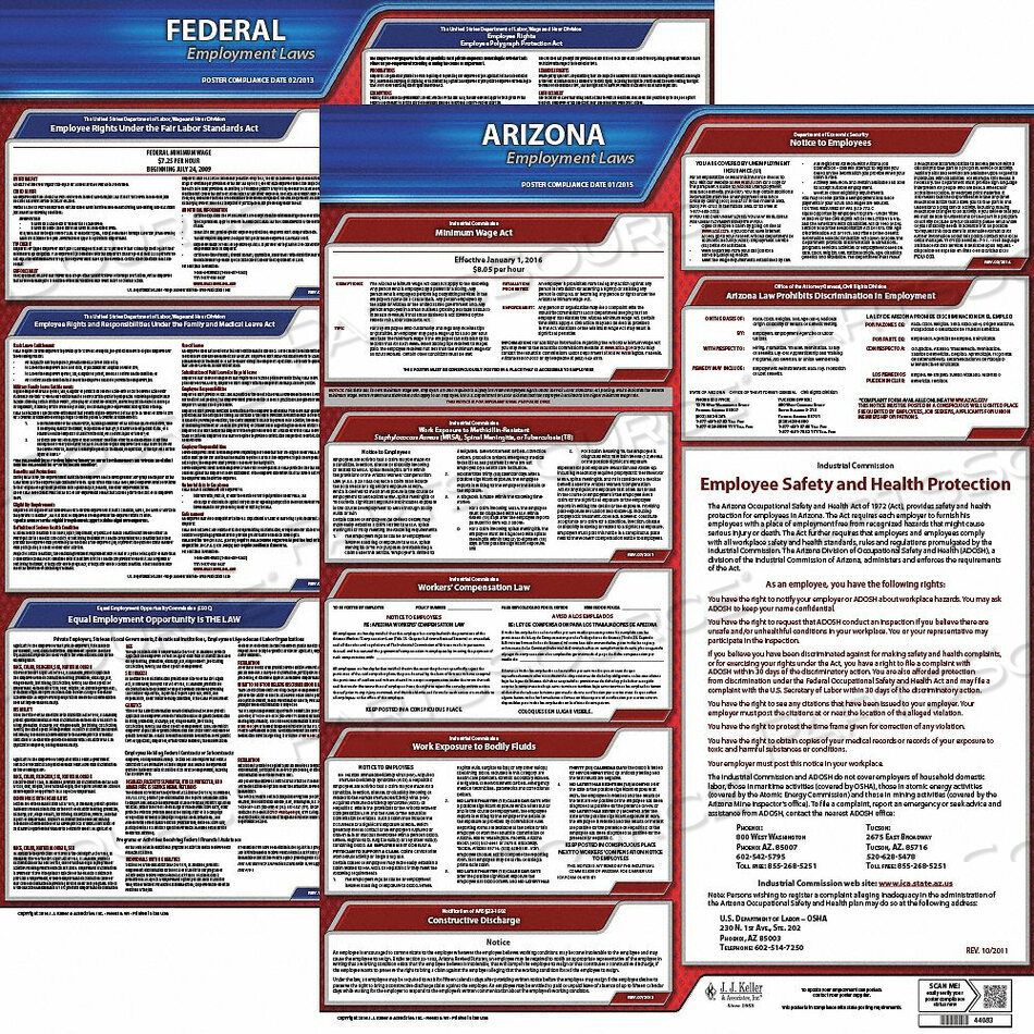 OEM#: 100-AZ-KLABOR LAW POSTER KIT AZ ENGLISH 19 IN W by J.J. Keller & Associates