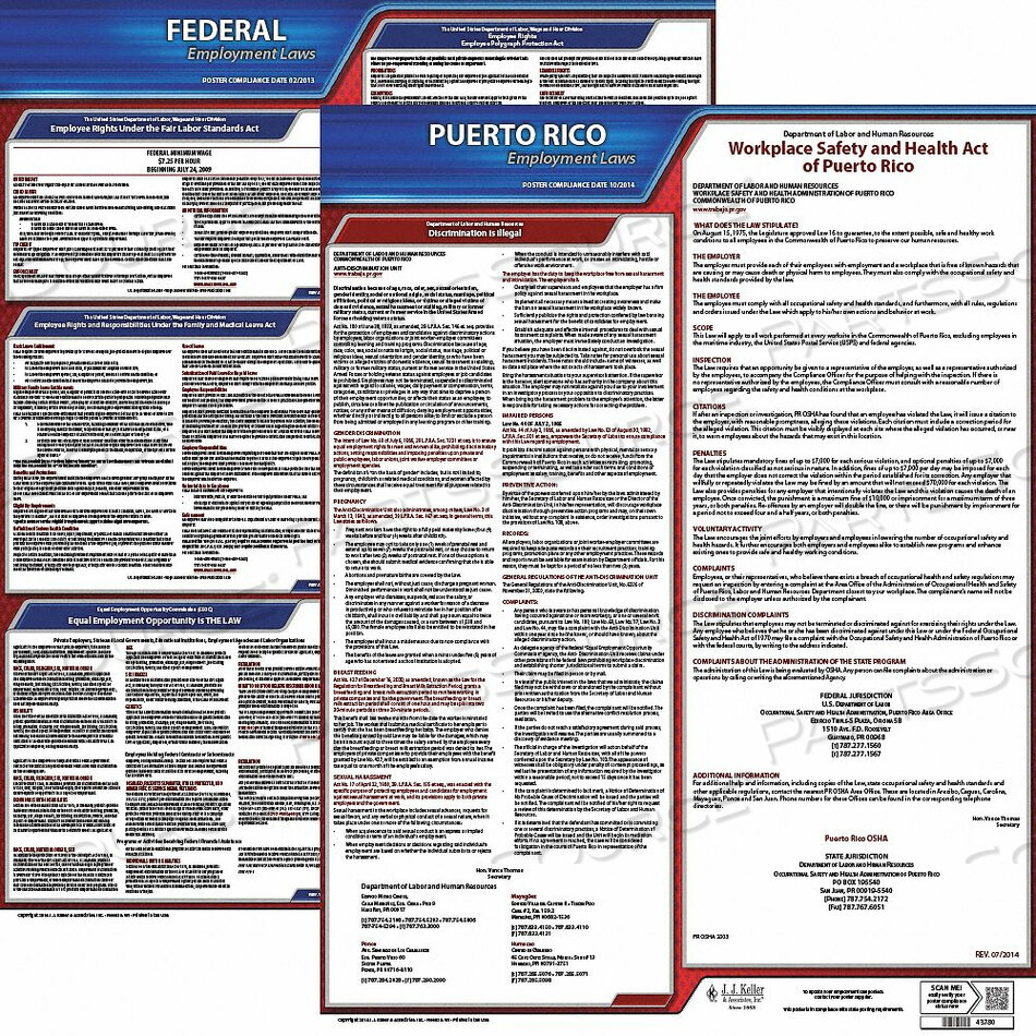 OEM#: 100-PR-3LABORLAW POSTER FED/STA PR ENG 20INH 3YR by J.J. Keller & Associates