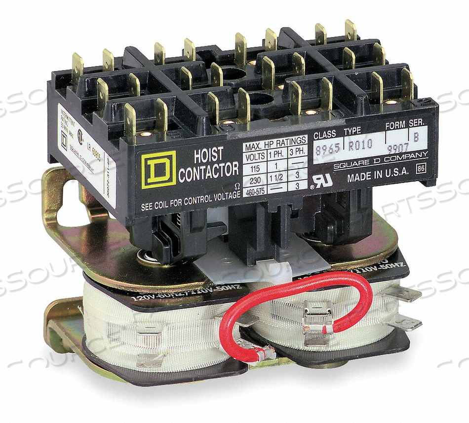 OEM#: 8965RO10V02HOIST CONTACTOR 120VAC W/JUMPERSTRAPS 3P by Square D