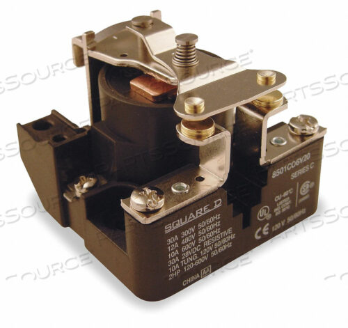 OEM#: 8501CO6V29H8162 OPEN POWER RELAY 4 PIN 480VAC SPST-NO by Square D