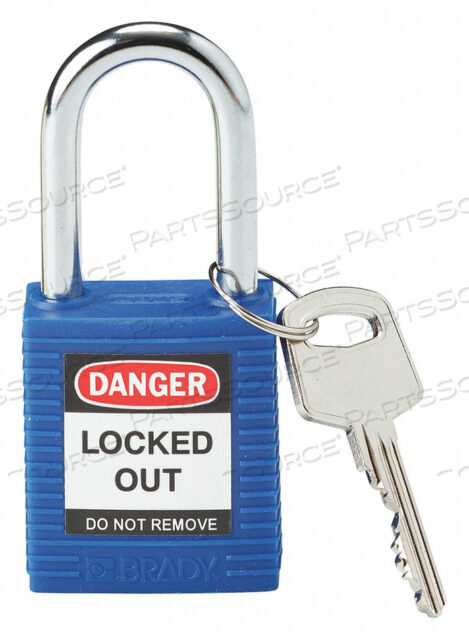 OEM#: 99556SAFETY LOCKOUT PADLOCK WITH LABEL, 1-1/2, 1 KEY, PLASTIC COVERED STEEL, BLUE by Brady Americas