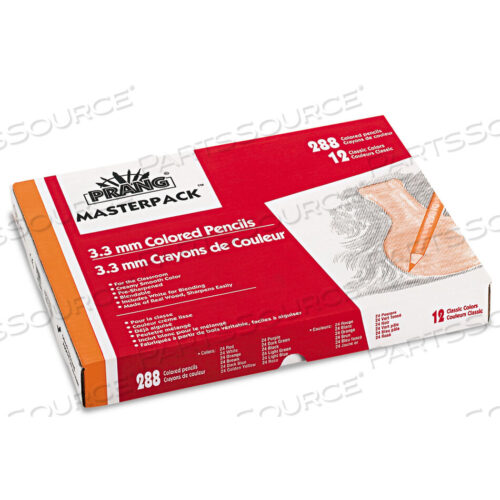 OEM#: 82408COLORED PENCIL SET MASTER PACK, 3.3 MM, 2B (#1), ASSORTED LEAD/BARREL COLORS, 288/BOX by Prang