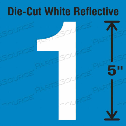 OEM#: DWR-5-1-5DIE-CUT REFLECTIVE NUMBER LABEL 1 PK5 by Strance, Inc.