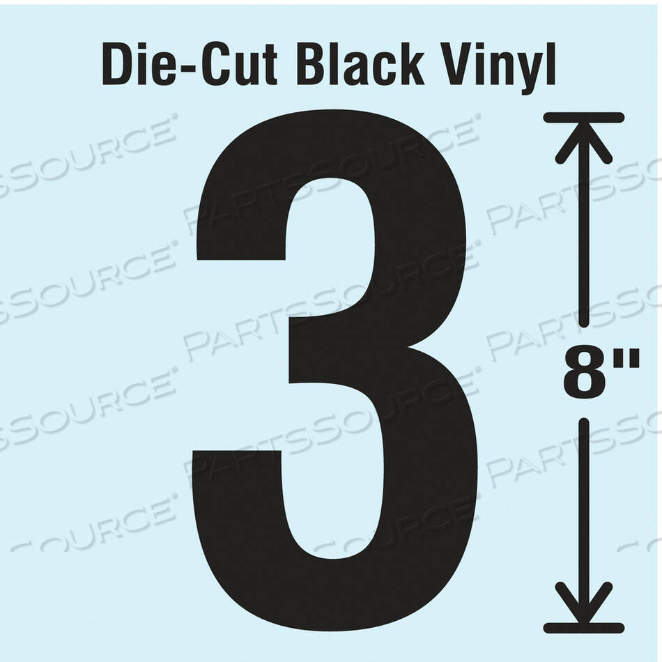 OEM#: DBV-SINGLE-8-3DIE CUT NUMBER LABEL 3 by Strance, Inc.