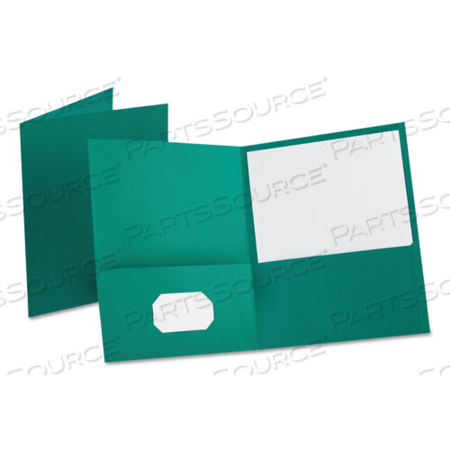 LEATHERETTE TWO POCKET PORTFOLIO, 8.5 X 11, TEAL/TEAL, 10/PACK