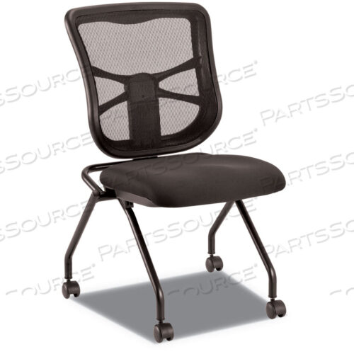 OEM#: ALEEL4915ALERA ELUSION MESH NESTING CHAIRS, SUPPORTS UP TO 275 LB, 18.1 SEAT HEIGHT, BLACK SEAT, BLACK BACK, BLACK BASE, 2/CARTON by Alera