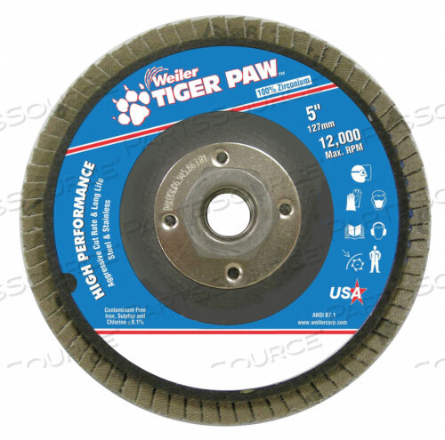 OEM#: 98848H7362 ABRASIVE FLAP DISC COARSE 5IN. PHENOLIC by Weiler