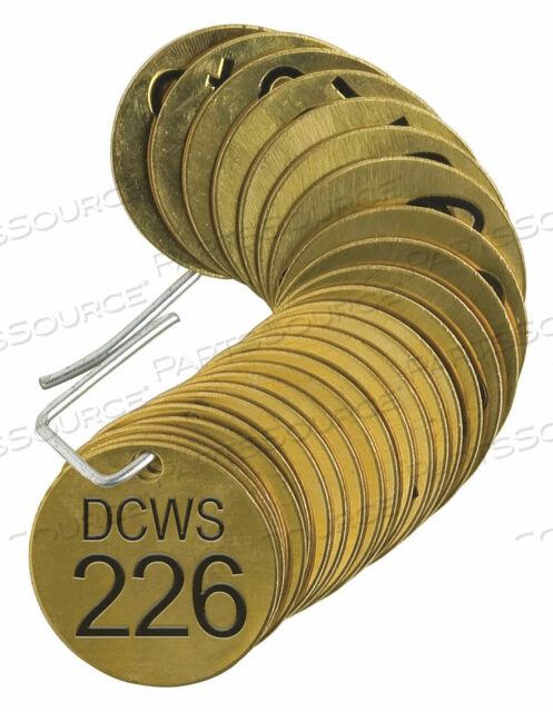 OEM#: 87380NUMBER TAG BRASS DCWS 226-250 PK25 by Brady Americas