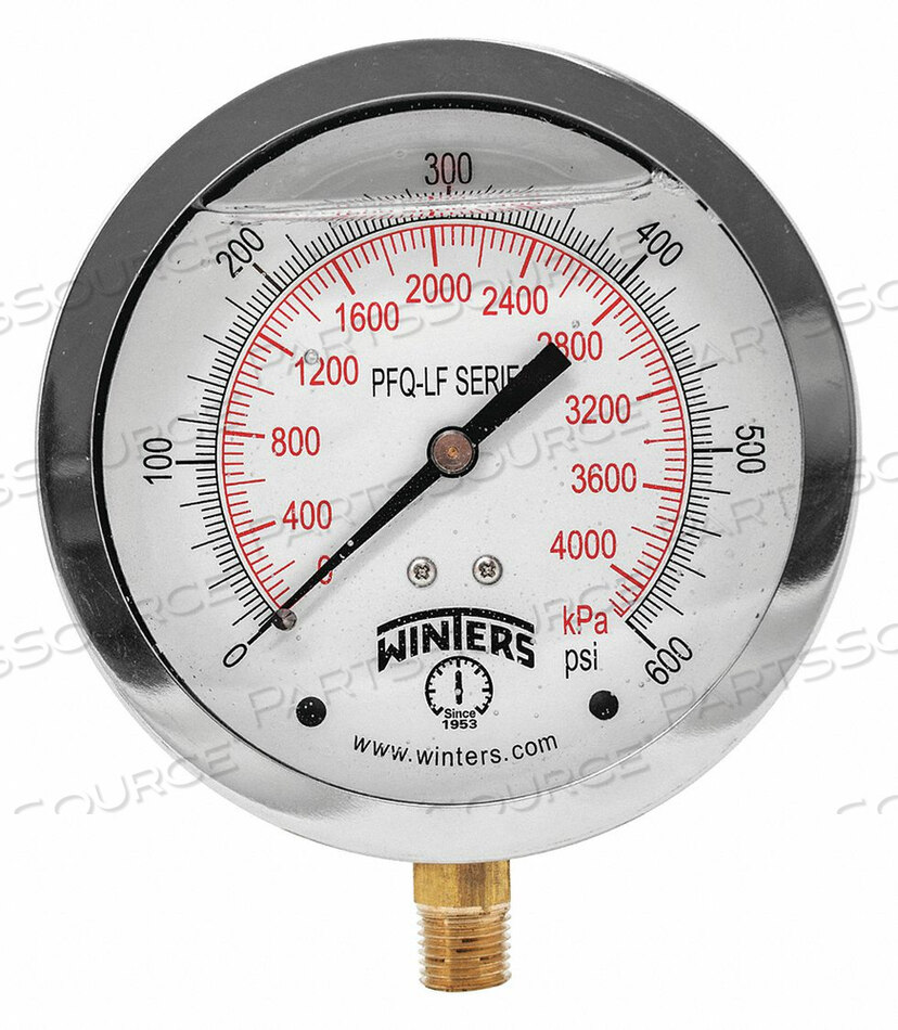 OEM#: PFQ716LFJ1383 GAUGE PRESSURE 4IN. 0 TO 600 PSI by Winters Instruments