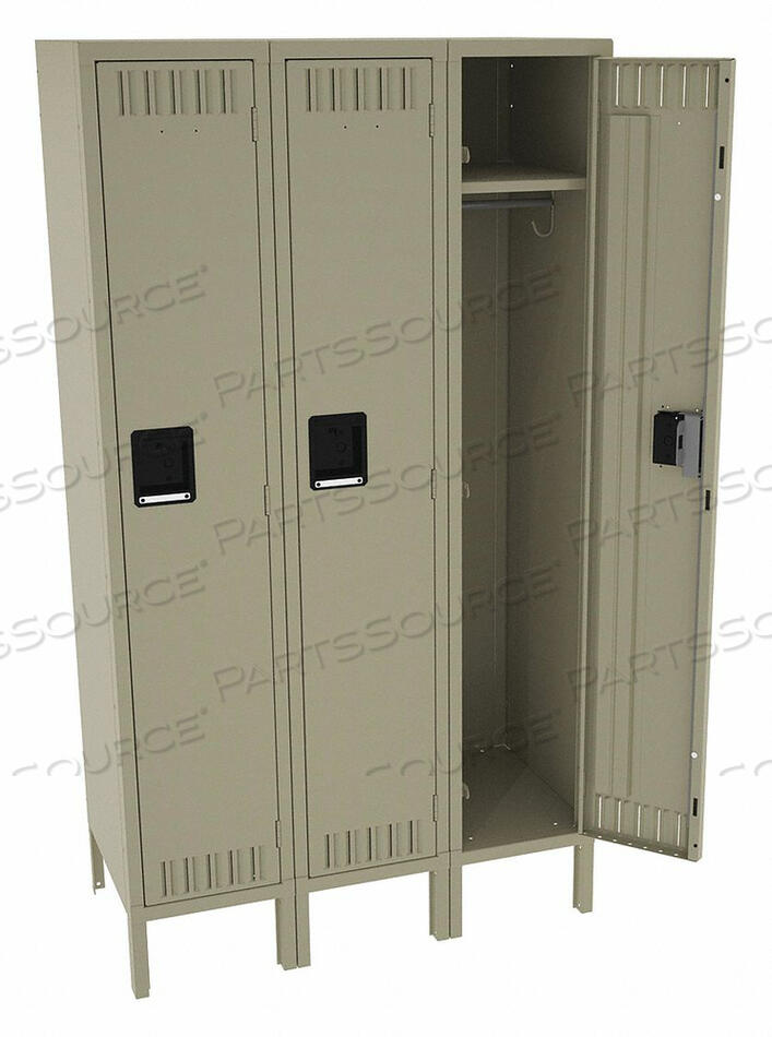 OEM#: STS-121860-3SDWARDROBE LOCKER LVRD 3 WIDE 1 TIER SAND by Tennsco Corp.