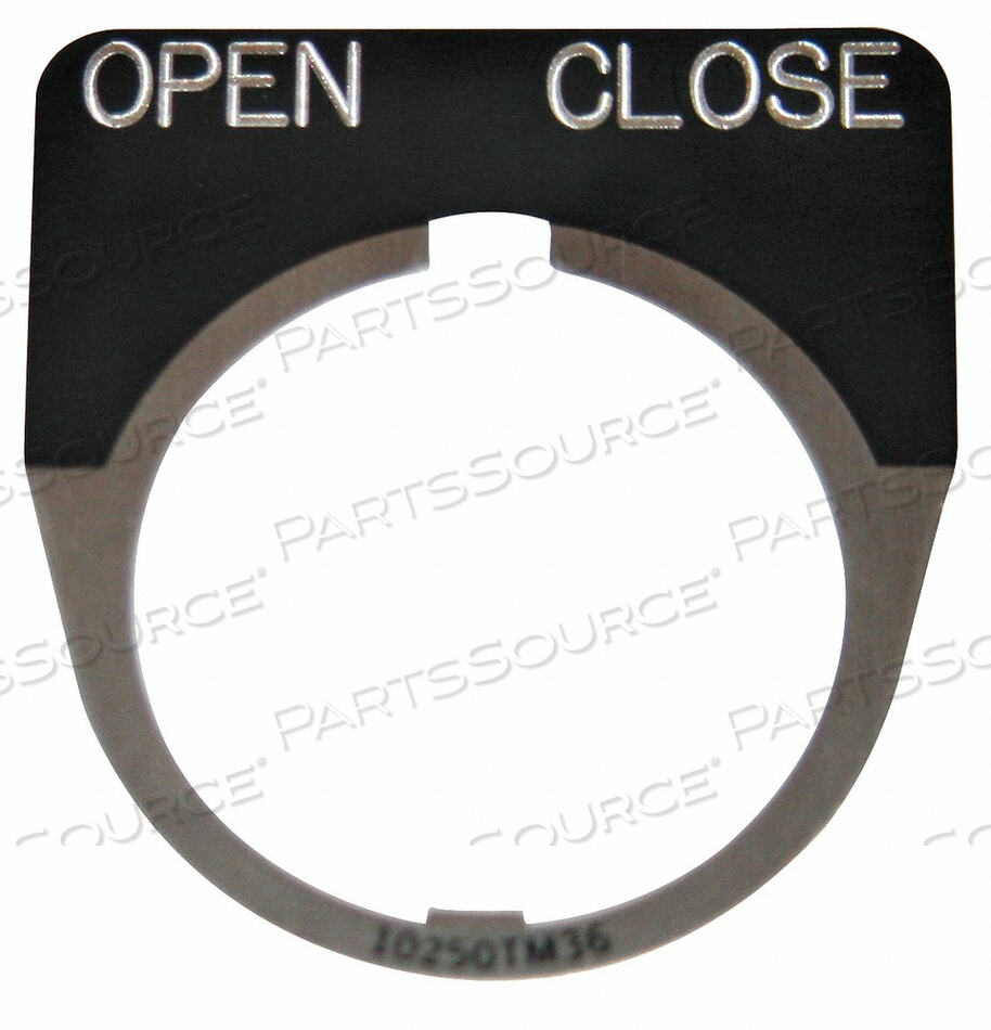 OEM#: 10250TM43LEGEND PLATE HALF ROUND OPEN CLOSE BLACK by Eaton