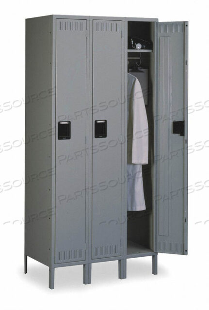 OEM#: STK-121572-3 GRAYWARDROBE LOCKER LVRD 3 WIDE 1 TIER GRAY by Tennsco Corp.