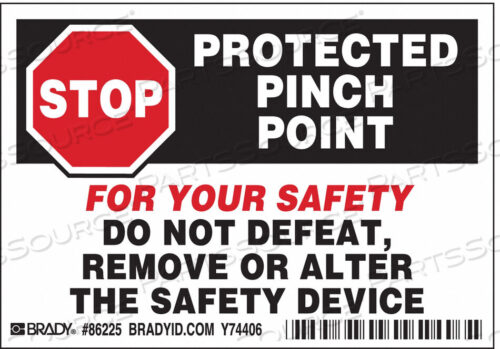 OEM#: 86225MACHINE/EQUIPMENT LABEL ENGLISH PK5 by Brady Americas