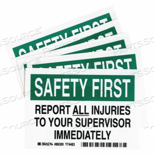 OEM#: 86300SAFETY LABEL INFORMATION 3-1/2 IN H PK5 by Brady Americas