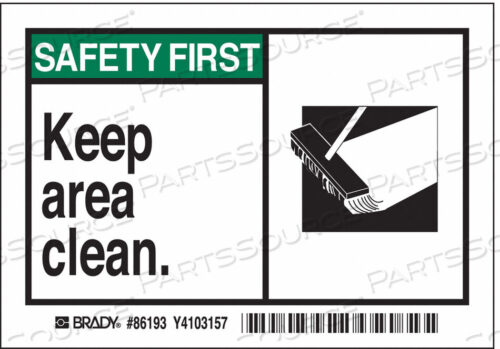 OEM#: 86193SAFETY LABEL INSTRUCTION 3-1/2 IN H PK5 by Brady Americas