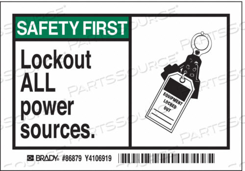 OEM#: 86879MACHINE/EQUIPMENT LABEL PK5 by Brady Americas