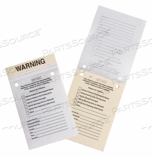OEM#: 86352PARKING VIOLTION TAGS 2-PRT CRBNLS PK100 by Brady Americas
