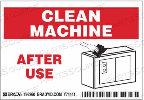 OEM#: 86260MACHINE/EQUIPMENT LABEL 3-1/2 IN H PK5 by Brady Americas