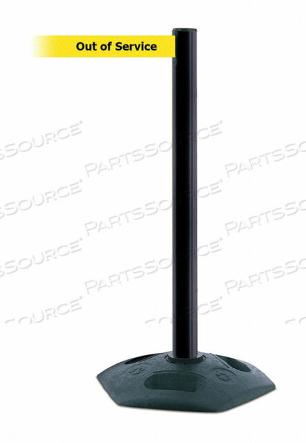 OEM#: 886-33-STD-NO-YEX-CD0033 BARRIER POST WITH BELT PVC BLACK by Tensabarrier