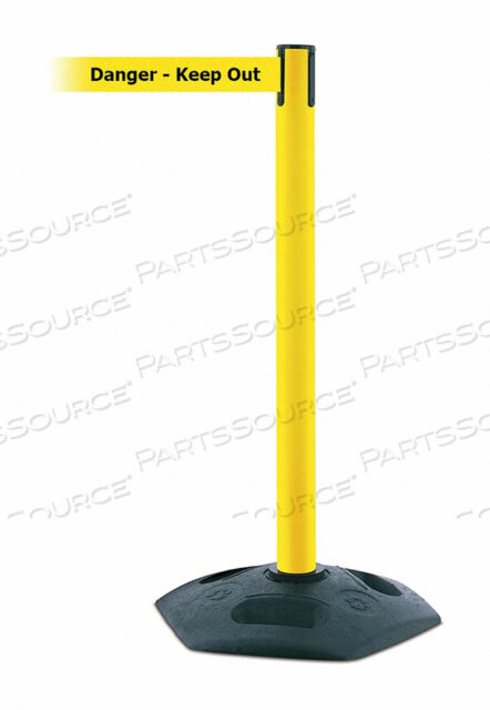 OEM#: 886-35-STD-NO-YDX-CD0033 BARRIER POST WITH BELT PVC YELLOW by Tensabarrier