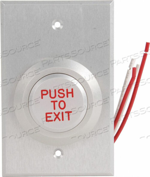 OEM#: W5287-P23DAXE1RPUSH TO EXIT BUTTON 24VDC WT/RED BUTTON by Dortronics Systems, Inc.