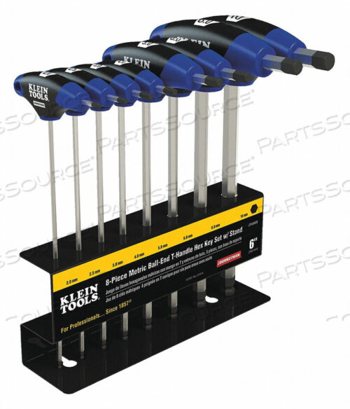 OEM#: JTH68MB8 PC 6 METRIC BALL-END JOURNEYMAN T-HANDLE SET WITH STAND by Klein Tools