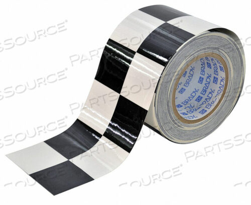 OEM#: 121915AISLE MARKING TAPE 4IN W 100FT L BLK/WHT by Brady Americas