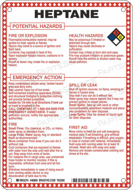 OEM#: 48869CHEM SGN 10 X 7IN BLK/RD/BLE/YLLW ON WHT by Brady Americas