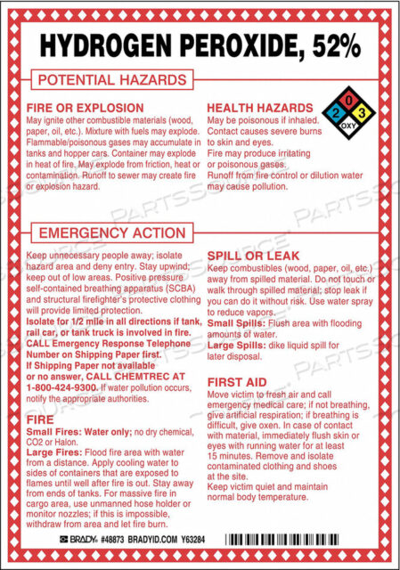 OEM#: 48873CHEM SGN 10 X 7IN BLK/RD/BLE/YLLW ON WHT by Brady Americas
