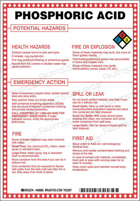 OEM#: 48886CHEM SGN 10 X 7IN BLK/RD/BLE/YLLW ON WHT by Brady Americas