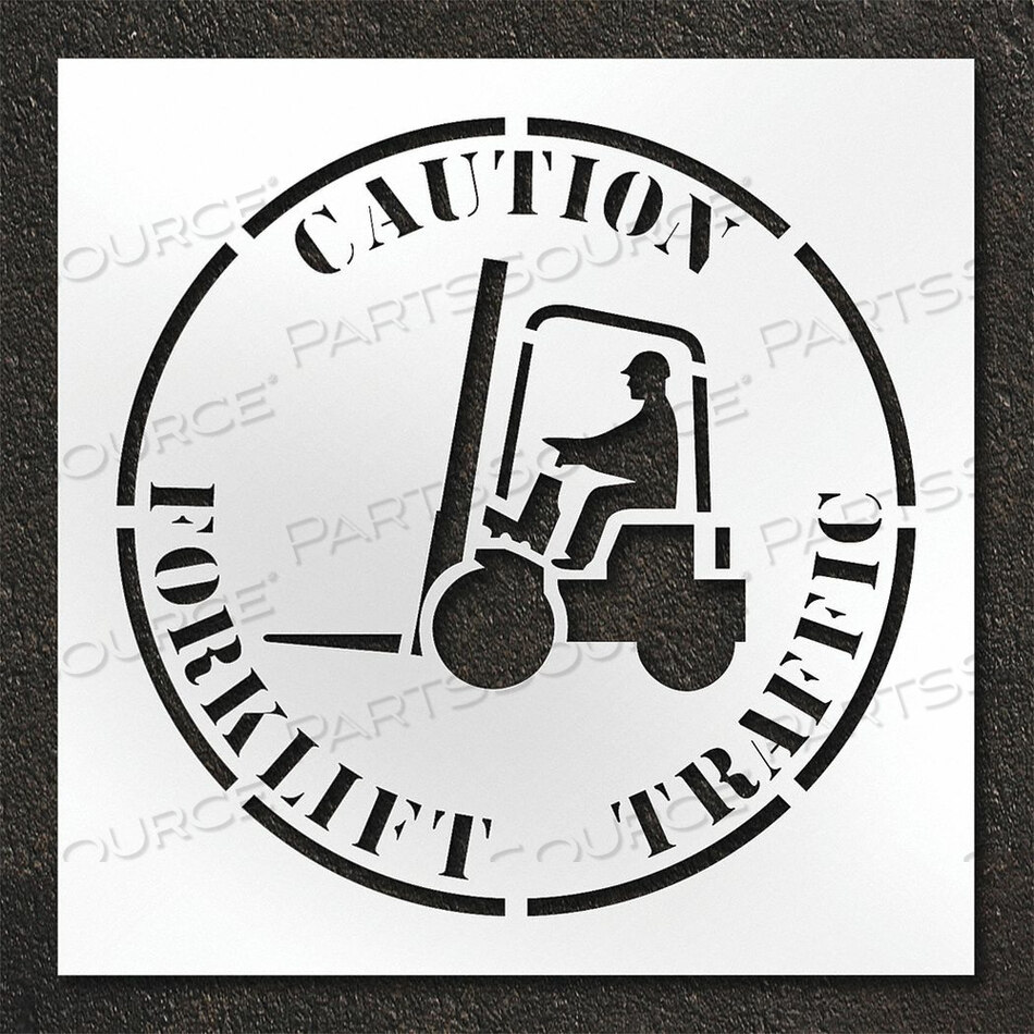 OEM#: STL-108-14815STENCIL CAUTION FORKLIFT TRAFFIC by RAE Products & Chemicals Corp.