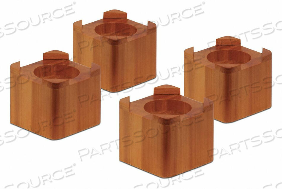 OEM#: STO-011504-1/4L X 4-1/4W STACKABLE BED RISERS - LIGHT FINISH, FIR WOOD, FITS UP TO 2-3/4 DIAMETER by Honey-Can-Do