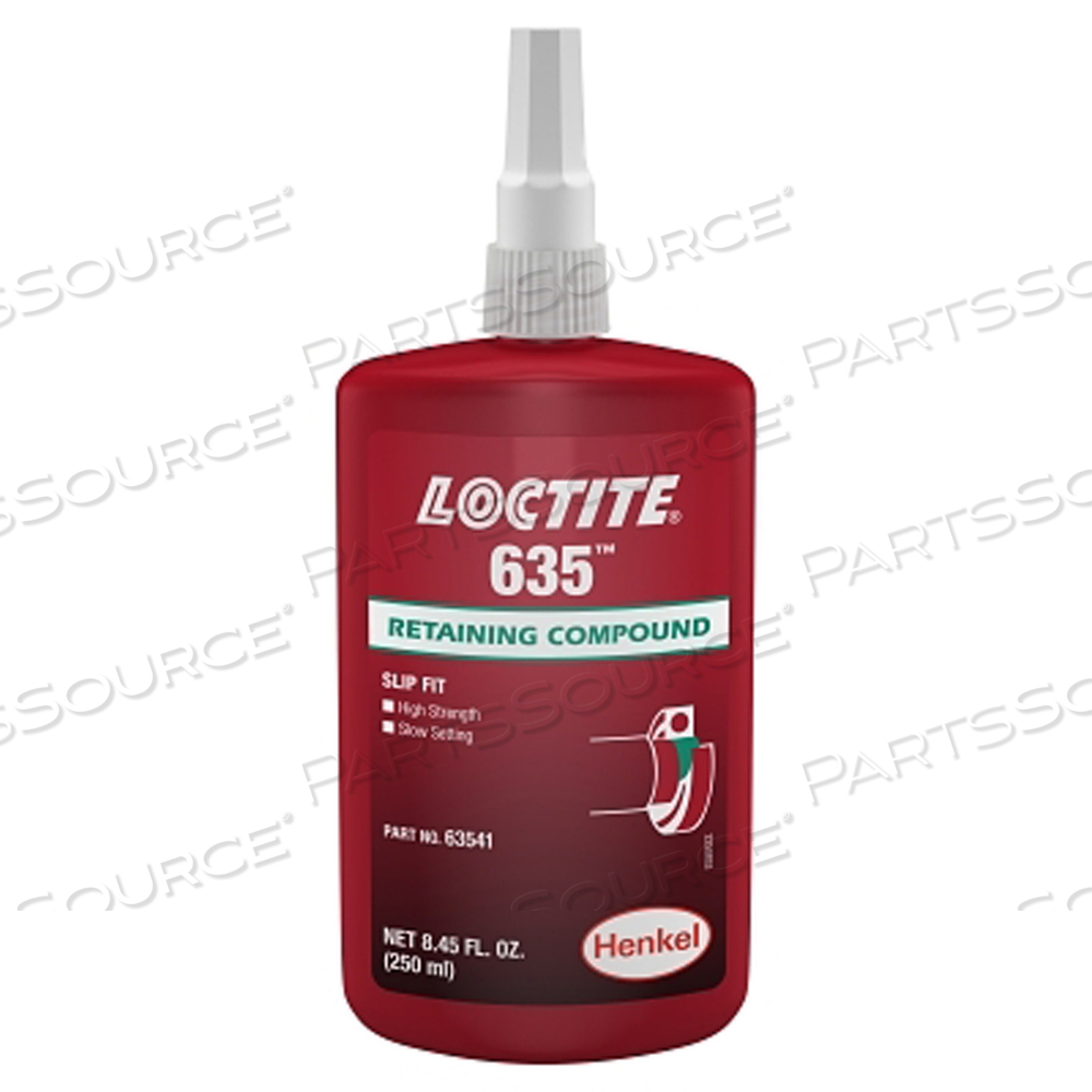 OEM#: 135517635 RETAINING COMPOUND, HIGH STRENGTH/SLOW CURE, 250 ML BOTTLE, GREEN, 4,000 PSI by Loctite Brand