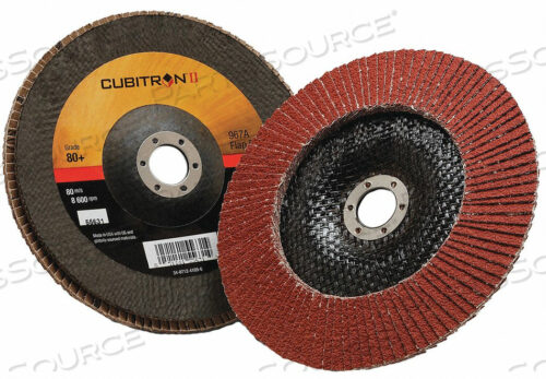 OEM#: 70001481927000148192 3M™ CUBITRON™ II 967A DISC, 7 INCH DIA, 80 GRIT, RIGHT ANGLE, FLAP by 3M Consumer