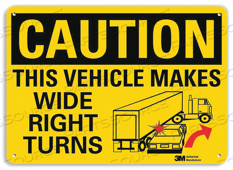 OEM#: U1-1090-NP_14X10CAUTION SIGN 14 W X 10 H 0.055 THICK by Lyle Signs Inc.