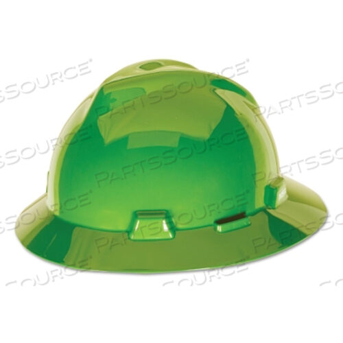 OEM#: 815570V-GARD PROTECTIVE HAT, FAS-TRAC III, FULL BRIM HAT, SLOTTED, BRIGHT LIME GREEN by MSA Safety Sales, LLC