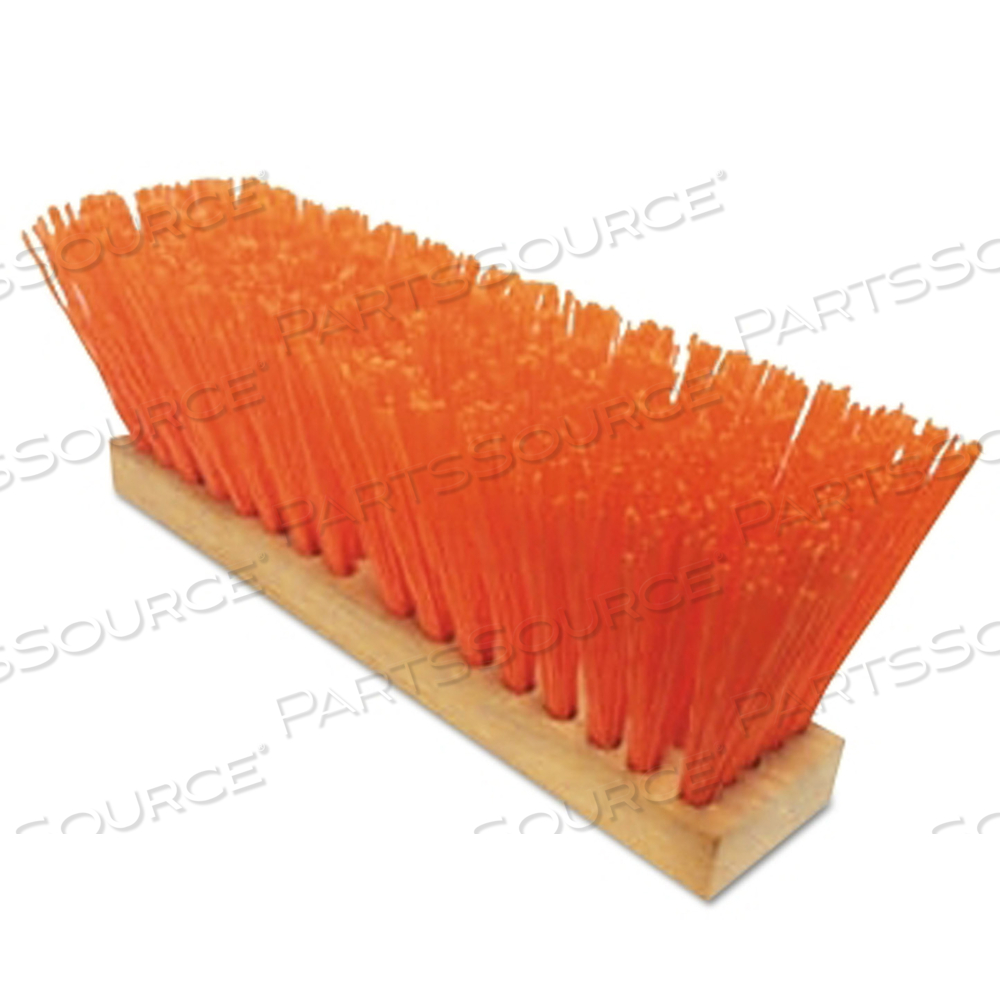 OEM#: 1316OOSHA-ORANGE PLASTIC STREET BROOM, 16 IN HARDWOOD BLOCK, 5 IN TRIM L, OSHA ORANGE POLY CORN by Magnolia Brush