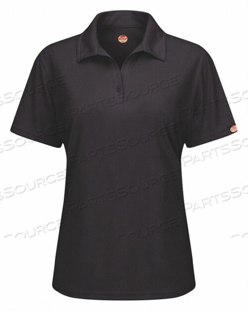 OEM#: SK91BK SS LSHORT SLEEVE POLO WOMENS L BLACK BUTTON by VF Imagewear, Inc.