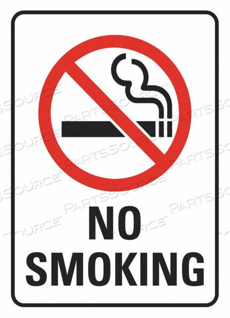 OEM#: U1-1014-RD-PK2_5X7NO SMOKING SIGN 5 W 7 H 0.004 THICK PK2 by Lyle Signs Inc.