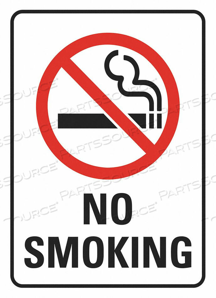 OEM#: U1-1014-RD-PK2_5X7NO SMOKING SIGN 5 W 7 H 0.004 THICK PK2 by Lyle Signs Inc.