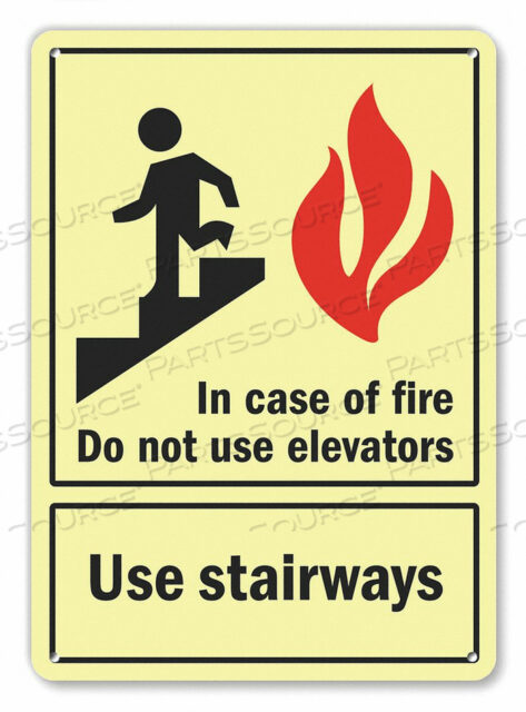 OEM#: U1-1021-GA_7X10FIRE SIGN IN CASE OF FIRE 10 X7 by Lyle Signs Inc.
