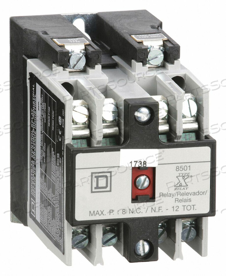 OEM#: 8501XO40V02H2717 NEMA CONTROL RELAY 4NO 120VAC 10A by Square D