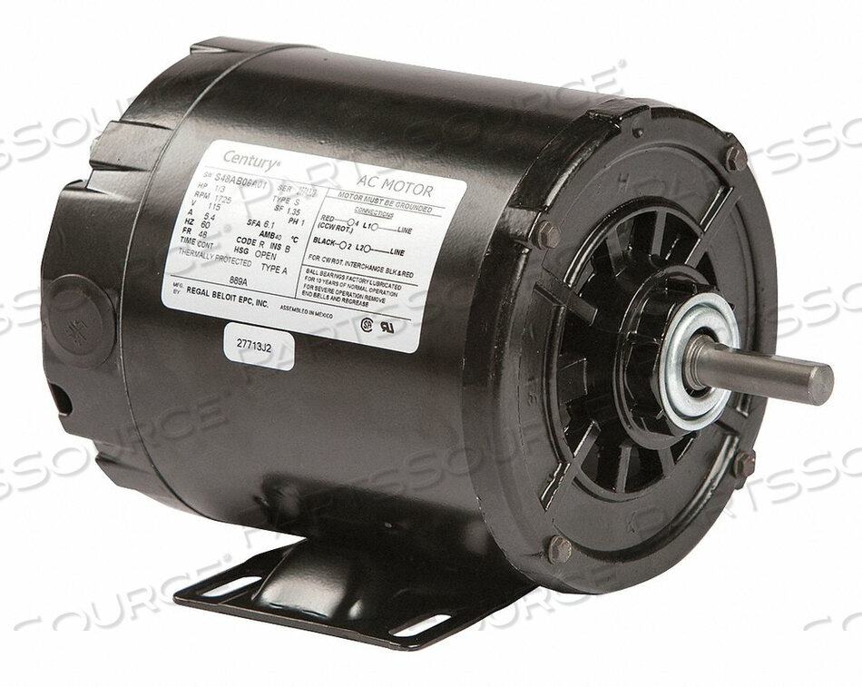 OEM#: 889AMOTOR SPLIT PH 1/3 HP 1725 115V 48 ODP by Regal Beloit America, Inc. (Century Electric Motors)