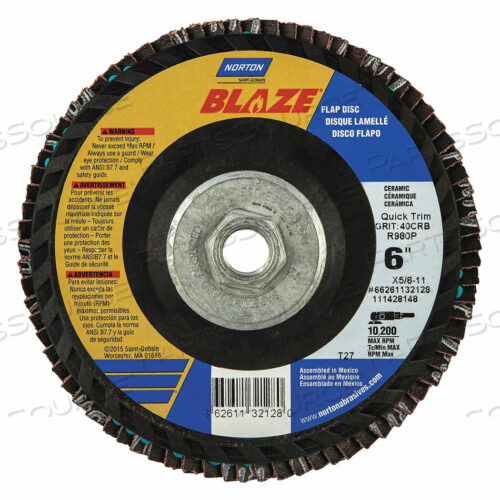 OEM#: 66261132128J5402 FLAP DISC COARSE 40 GRIT 6 DIA. by Norton | Saint-Gobain Abrasives